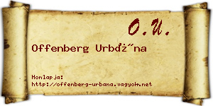 Offenberg Urbána névjegykártya